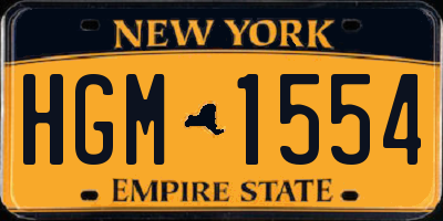 NY license plate HGM1554