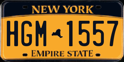 NY license plate HGM1557