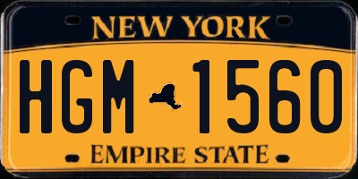 NY license plate HGM1560