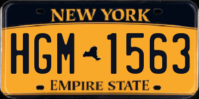 NY license plate HGM1563