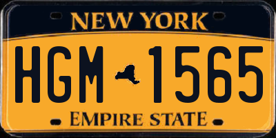 NY license plate HGM1565