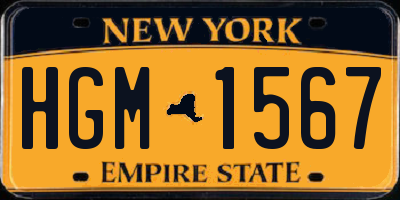 NY license plate HGM1567