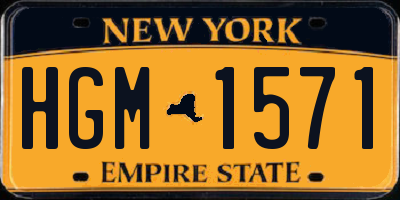 NY license plate HGM1571