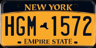 NY license plate HGM1572