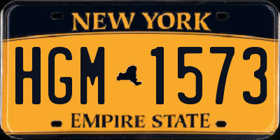 NY license plate HGM1573