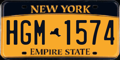 NY license plate HGM1574