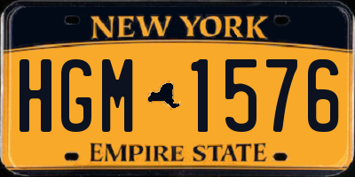 NY license plate HGM1576