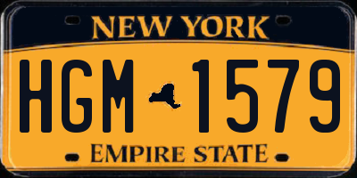 NY license plate HGM1579