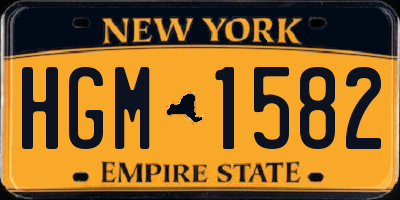 NY license plate HGM1582