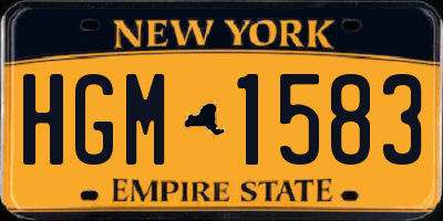 NY license plate HGM1583