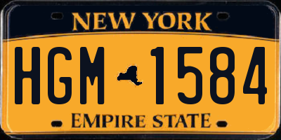 NY license plate HGM1584