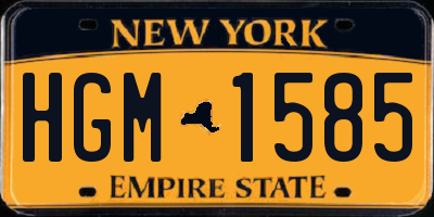 NY license plate HGM1585