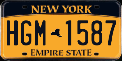 NY license plate HGM1587