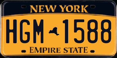 NY license plate HGM1588