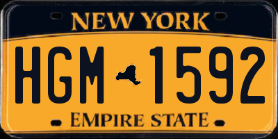 NY license plate HGM1592