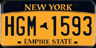 NY license plate HGM1593