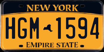 NY license plate HGM1594