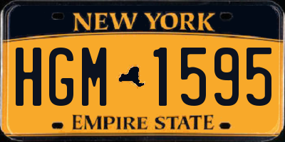 NY license plate HGM1595