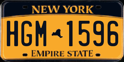 NY license plate HGM1596