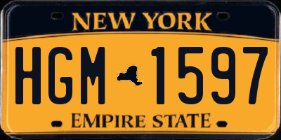 NY license plate HGM1597