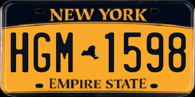 NY license plate HGM1598