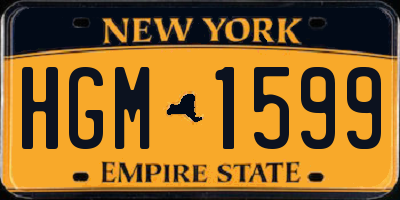 NY license plate HGM1599