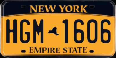 NY license plate HGM1606