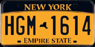 NY license plate HGM1614