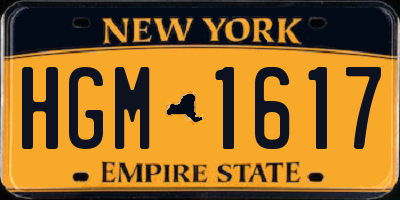 NY license plate HGM1617