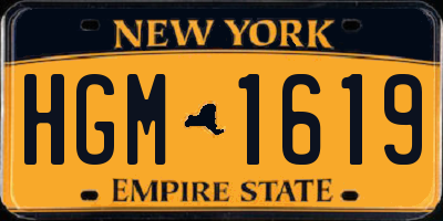 NY license plate HGM1619