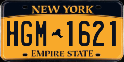 NY license plate HGM1621