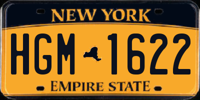 NY license plate HGM1622