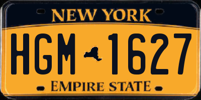 NY license plate HGM1627