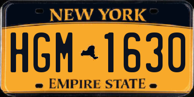 NY license plate HGM1630