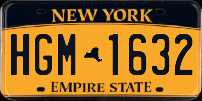 NY license plate HGM1632