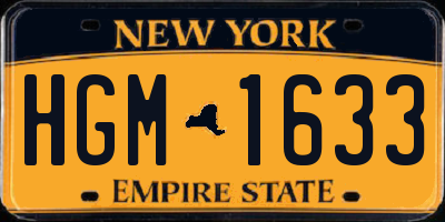 NY license plate HGM1633