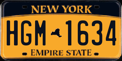 NY license plate HGM1634