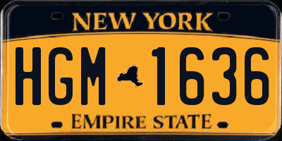 NY license plate HGM1636