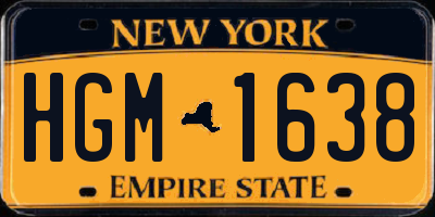 NY license plate HGM1638