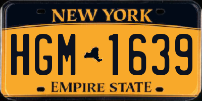 NY license plate HGM1639