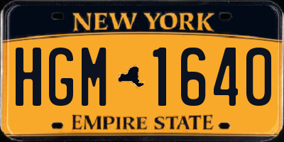 NY license plate HGM1640