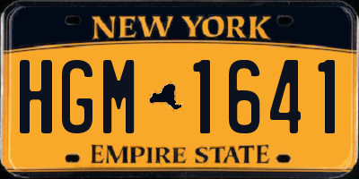 NY license plate HGM1641