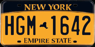 NY license plate HGM1642