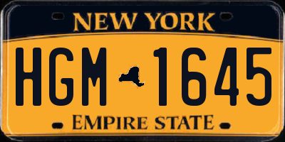 NY license plate HGM1645