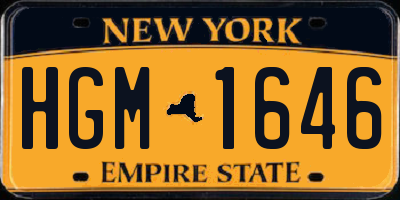 NY license plate HGM1646