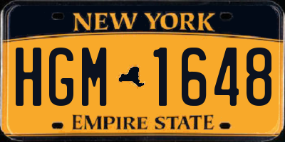 NY license plate HGM1648