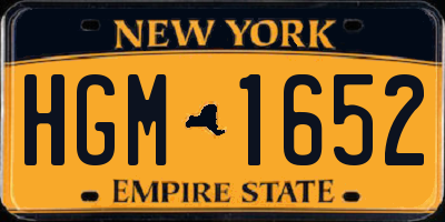 NY license plate HGM1652