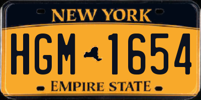 NY license plate HGM1654