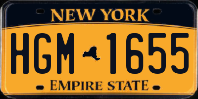 NY license plate HGM1655