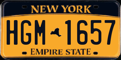 NY license plate HGM1657